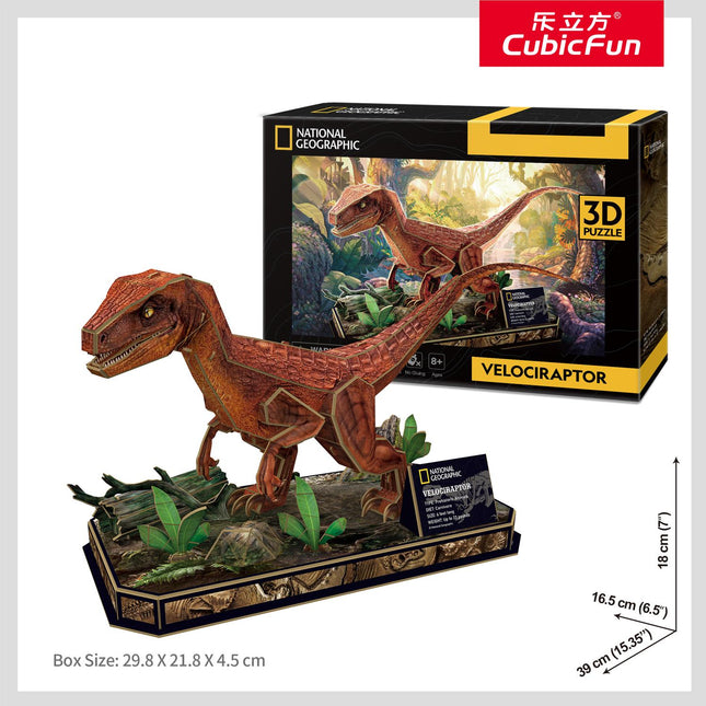 3D puzzle velociraptor, National Geographic, zábava pro každý věk