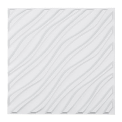 3D Wall Panels, 12-Pack PVC Wave Tiles, Matte White
