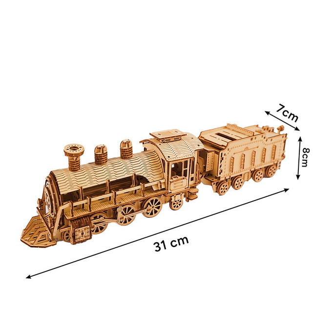 3D dřevěné puzzle parní lokomotiva, 282 dílků, od 12 let