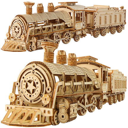 3D dřevěné puzzle parní lokomotiva, 282 dílků, od 12 let