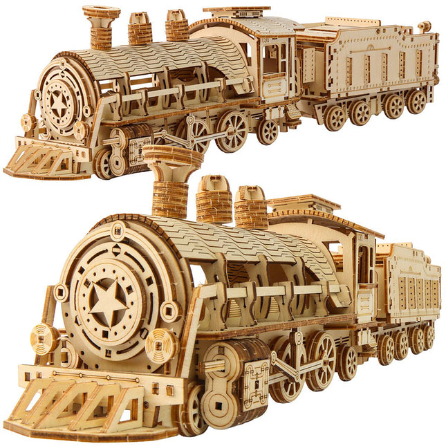 3D dřevěné puzzle parní lokomotiva, 282 dílků, od 12 let