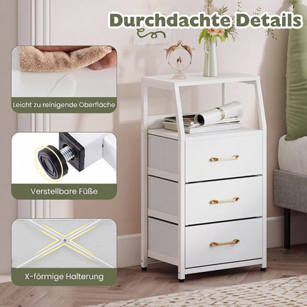 3-Drawer Vertical Storage Dresser with Fabric Drawers