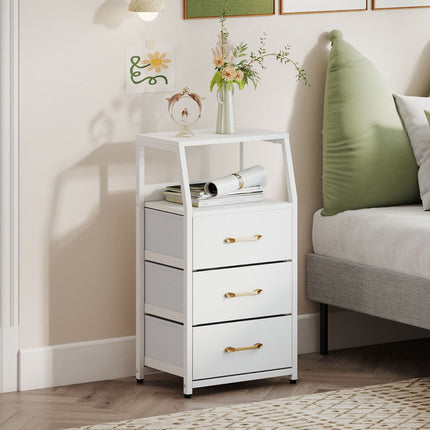 3-Drawer Vertical Storage Dresser with Fabric Drawers