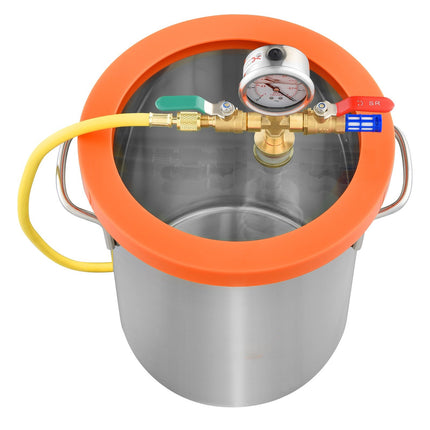 3-Gallon Vacuum Chamber, Tempered Glass Lid, 304 Steel