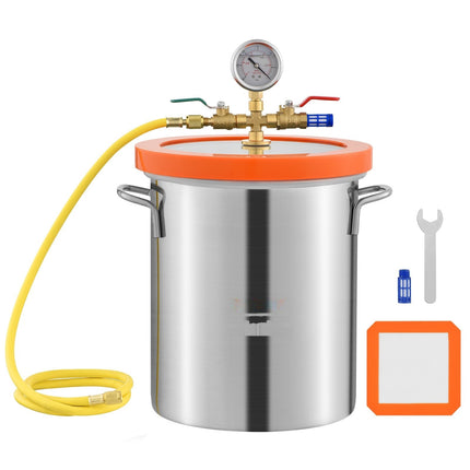 3-Gallon Vacuum Chamber, Tempered Glass Lid, 304 Steel