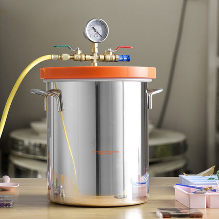 3-Gallon Vacuum Chamber, Tempered Glass Lid, 304 Steel