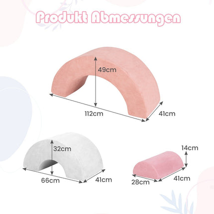 3 ks měkké pěnové kostky na lezení a plazení pro miminka růžová
