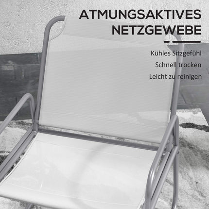 Třídílný světle šedý síťovaný bistro set na balkon a zahradu