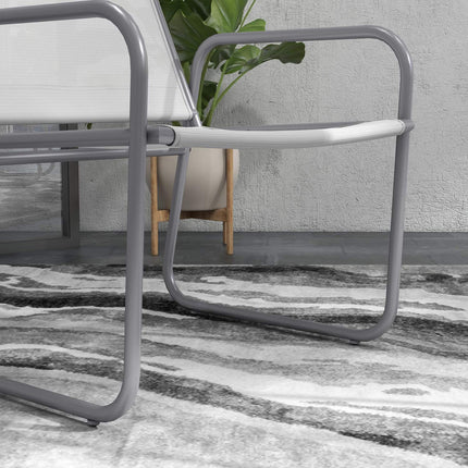 Třídílný světle šedý síťovaný bistro set na balkon a zahradu