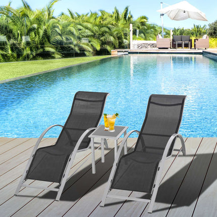Venkovní set zahradního nábytku z černé kovové síťoviny – 2 křesla, stůl