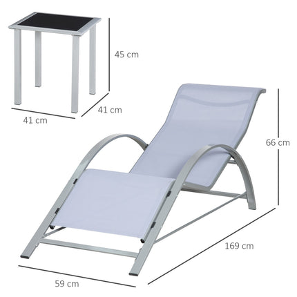 Set zahradních židlí se stolem - kovová síťovina, 3 ks, šedý