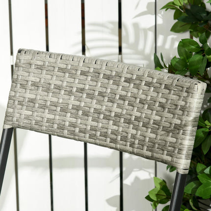Třídílný světle šedý kovový bistro set – skládací stůl a židle