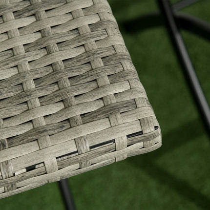 Třídílný světle šedý kovový bistro set – skládací stůl a židle