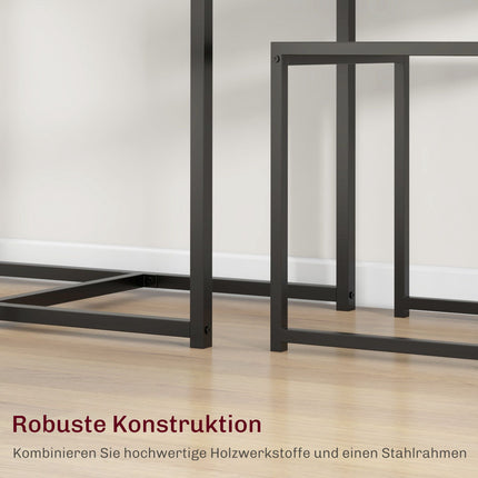 3-Piece Black Bar Table Set with 2 Stools, MDF & Steel