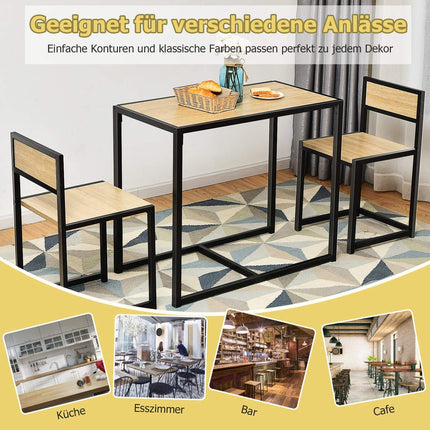 3dílný jídelní set – stůl a 2 židle, úsporný