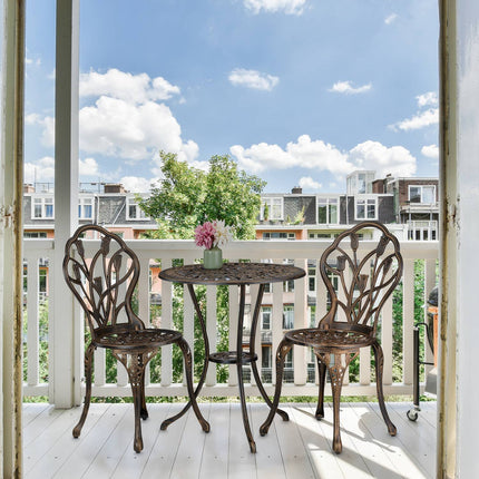 3-Piece Floral Bistro Set – Table & Chairs for Patio