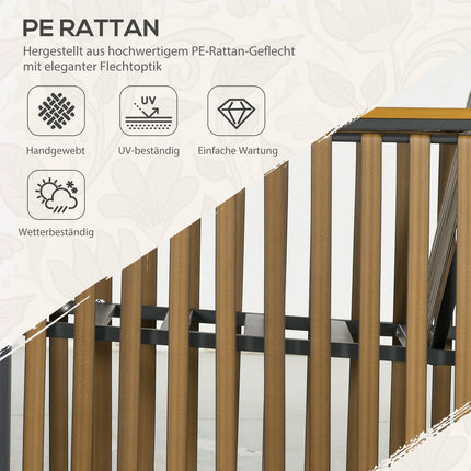 Třídílný šedý zahradní bistro set – židle a stůl s polstry