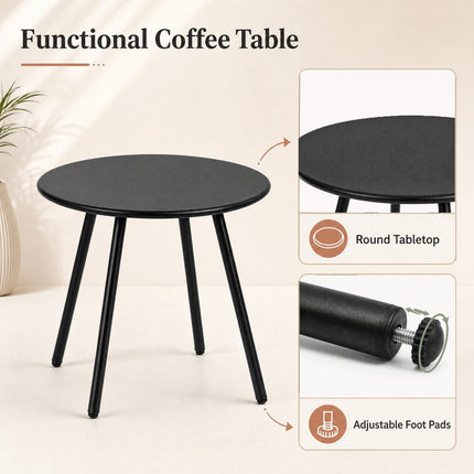 3-Piece Grey Patio Set with Metal Frame & Cushions