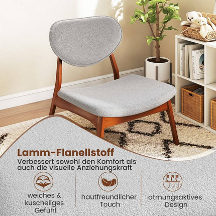 3-Piece Lounge Set with Table and 2 Chairs, Light Grey