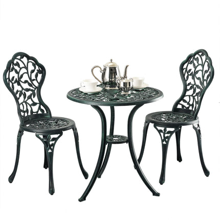 3dílný kovový bistro set – stůl a židle