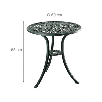3dílný kovový bistro set – stůl a židle