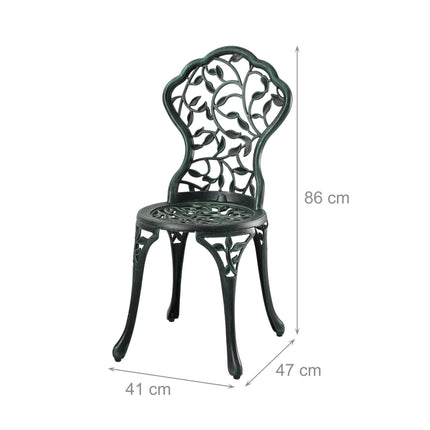 3dílný kovový bistro set – stůl a židle