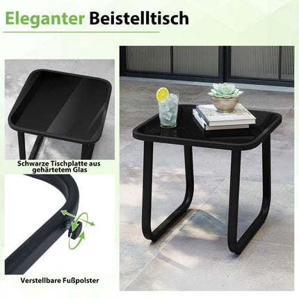 3dílný venkovní bistro set s podsedáky, šedý