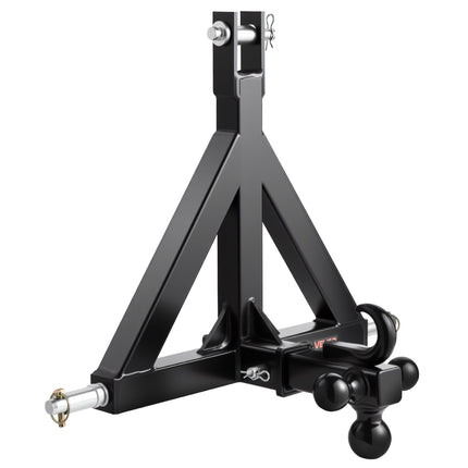 3 Point Trailer Hitch, 2 in Receiver, 3 Tow Balls