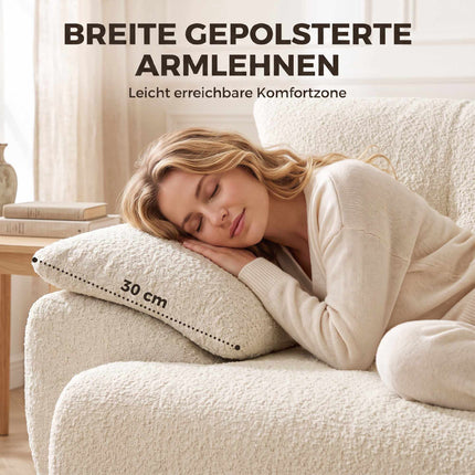 3-Seater Chenille Sofa, Frameless, Extra Wide Seats