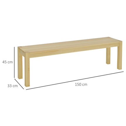 Třímístná jídelní lavice z borovice, nosnost 330 kg, 150 x 33 x 45 cm