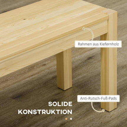 Třímístná jídelní lavice z borovice, nosnost 330 kg, 150 x 33 x 45 cm