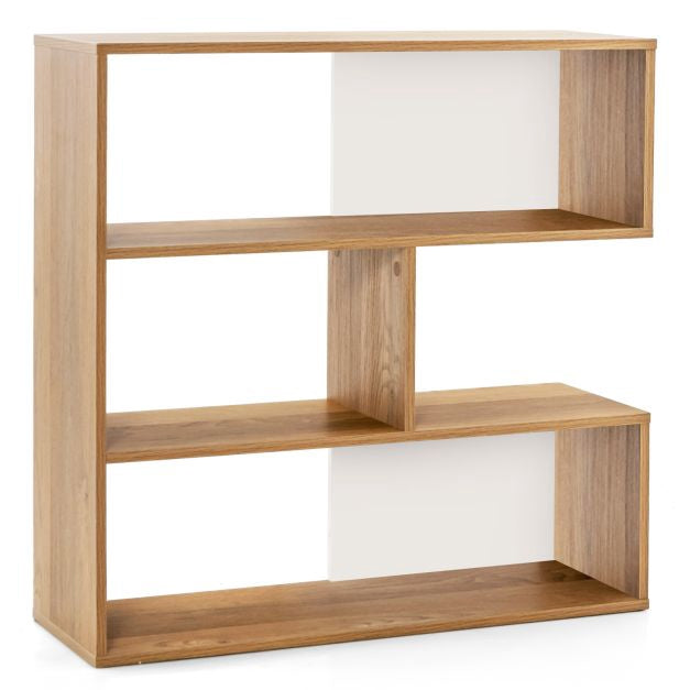 Open kubusvormige boekenkast met 3 planken en anti-kantelmechanisme.