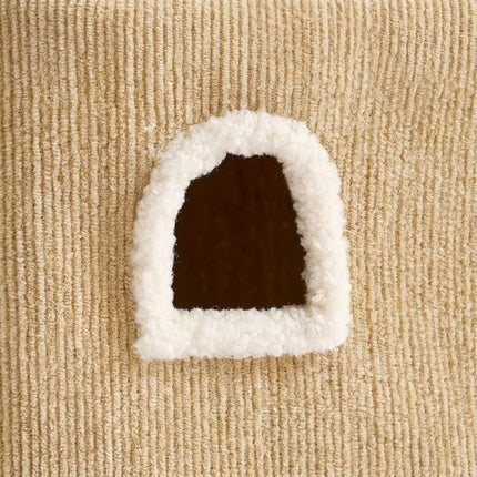 3-Tier Cat House with Sisal Post & Toy - Beige