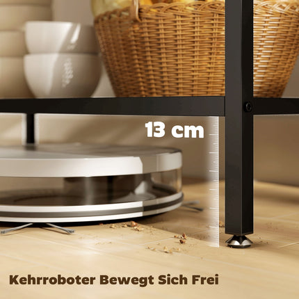 3-Tier Kitchen Shelf, Steel Frame, Rustic Brown/Black