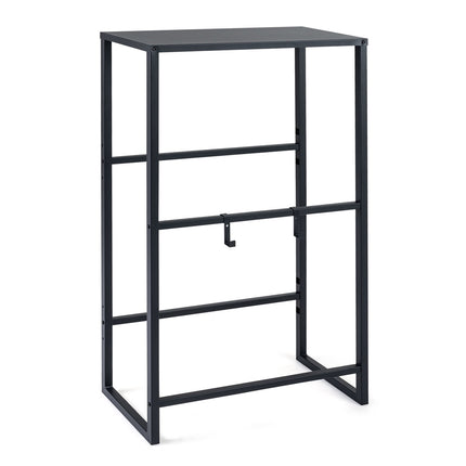 3-Tier Metal Drink Crate Rack with Shelf and Hooks