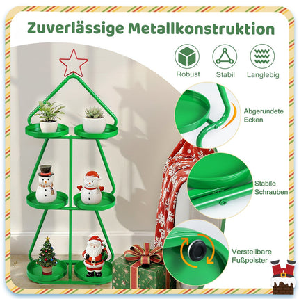 3patrový kovový stojan na rostliny – design vánočního stromku