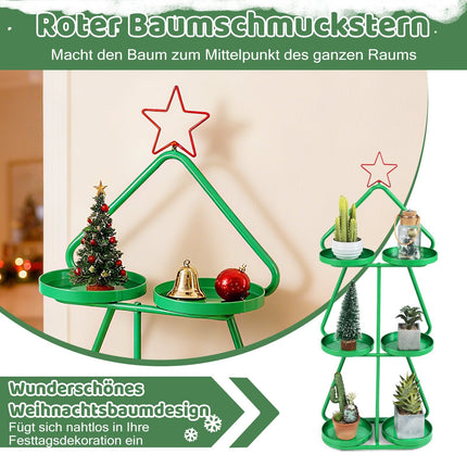 3patrový kovový stojan na rostliny – design vánočního stromku