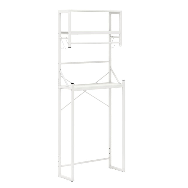 Badkamerplank met 3 niveaus voor boven het toilet, 64x24x162 cm, wit