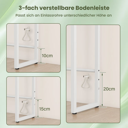 3patrový koupelnový regál nad WC, 64x24x162 cm, bílý