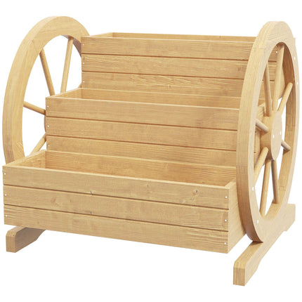 3patrový vyvýšený záhon, design vozového kola, jedlové dřevo