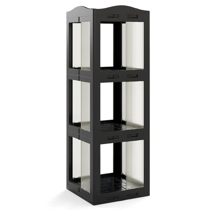 3-Tier Rotating Bookshelf, Space-Saving Corner Shelf