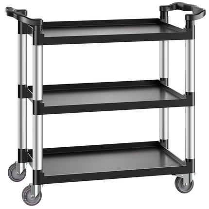 3-Tier Utility Cart, 330 lb Capacity, Swivel Wheels