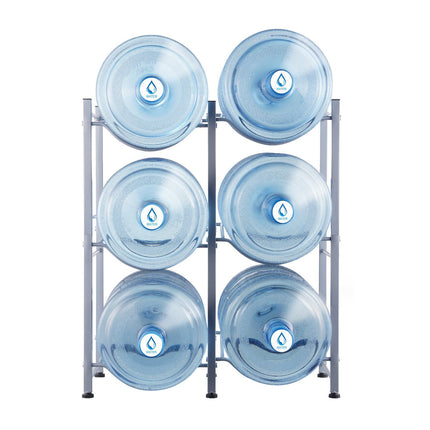 3-Tier Water Jug Rack, 6-Bottle 5-Gallon, Silver