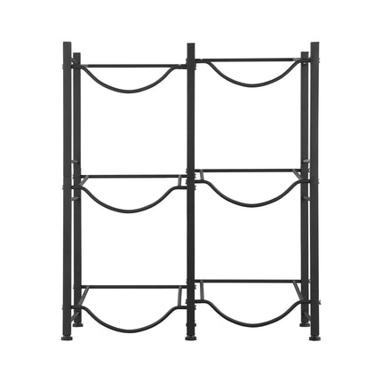 3-Tier Water Jug Rack, Holds 6 5-Gallon Bottles, Black