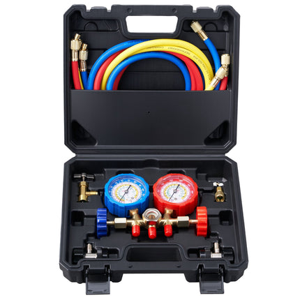 3-Way AC Manifold Gauge Set, 5 ft Hoses, R134A R22