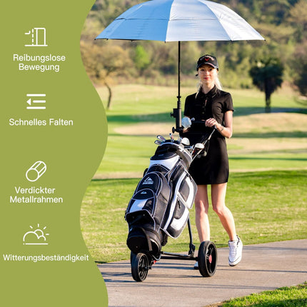 3kolový skládací golfový vozík s nastavitelnou rukojetí