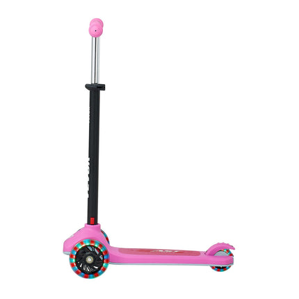 3-Wheel Kids Kick Scooter, Light-Up Wheels, Pink