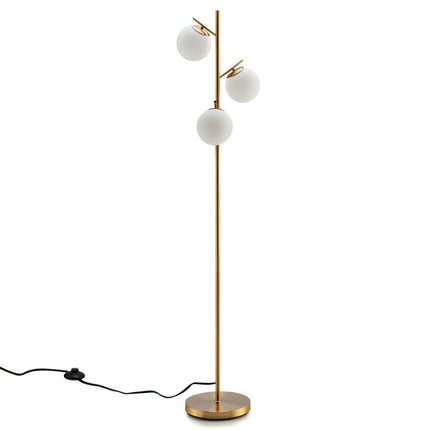 Stojací lampa pro 3 žárovky s praktickým nožním vypínačem a paticí E27, čtecí lampa