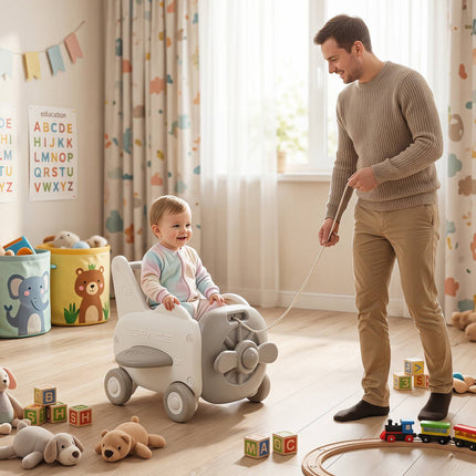 3-in-1 Baby Walker with Foldable Seat & Storage Space