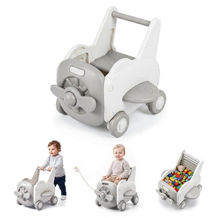 3-in-1 Baby Walker with Foldable Seat & Storage Space